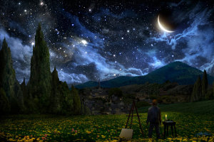 L'immagine in cui Alex Ruiz mostra cosa avrebbe potuto vedere Vincent Van Gogh prima di dipingere i suoi capolavori che saranno a Vicenza da dicembre.