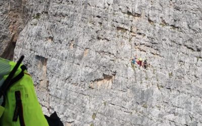Recupero in parete sulla Tofana sopra Cortina