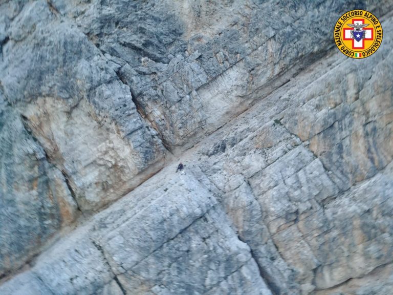 Recuperato alpinista su Pomagagnon dopo una notte in quota