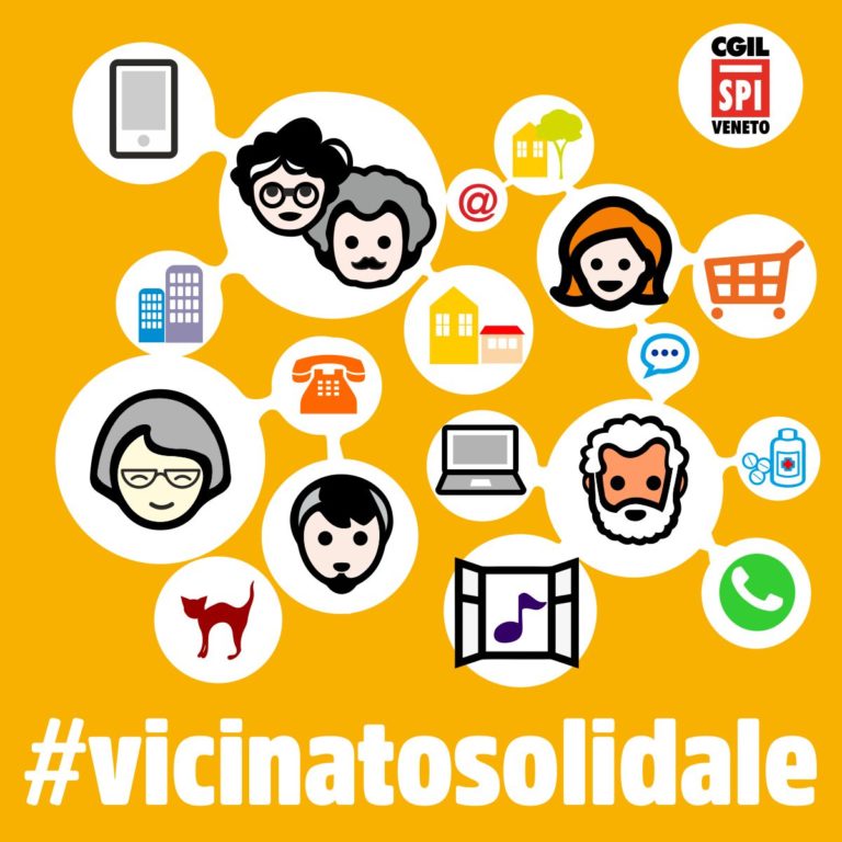 Coronavirus, Spi Cgil lancia campagna #vicinatosolidale  per aiutare anziani soli