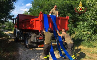 L’Alpone è quasi in secca: i pesci salvati con le idrovore dei Vigili del Fuoco che pompano acqua dal LEB [FOTO]