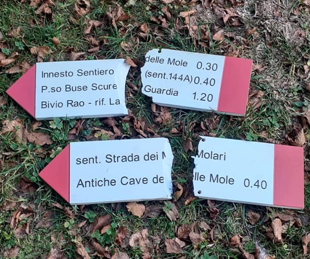 Vandali sui sentieri a Campogrosso: la denuncia del CAI di Recoaro
