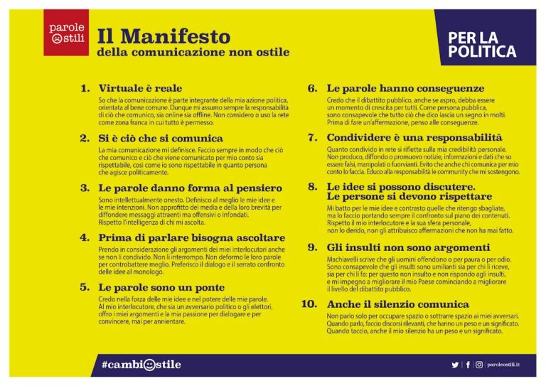 Marano Vicentino aderisce al Manifesto della comunicazione non ostile!