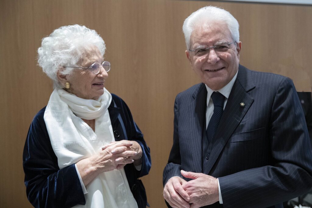 Liliana Segre e il presidente Sergio Mattarella