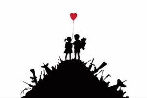 Banksy bambini sulla collina delle armi